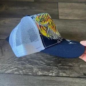 Ed Hardy | Accessories | Ed Hardy Tiger Tattoo Trucker Hat Bluewhite ...